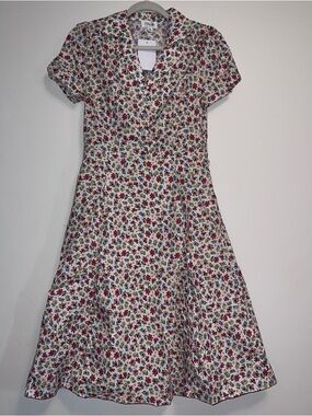 Tulip B Ivory Floral Fit-and-Flare collared Dress